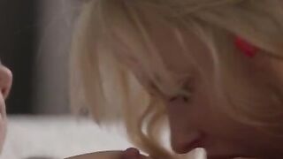 Wearing underwear Casey prepares for a night of passion with her gf Diamonnd. For her