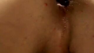 Twinky sticks a dildo deep inside his ass during jerk off