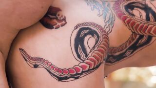 FuckDevils.com - Inked temptress gets off on intense rough sex sessions
