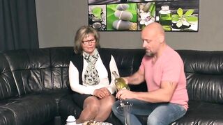 Turned On grandmother with natural breasts fucks younger dude