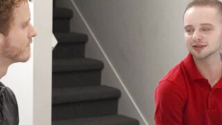 Curly stepuncle Dylan Richards sprays jizz on my ass after a vigorous pussy fucking s
