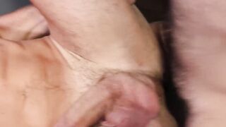My stepdad rubs my big cock in the gym locker room before barebacking