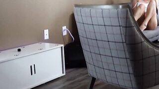 Babe with big boobs masturbates before she fucks her stepson