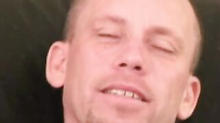 Tattooed amateur dude masturbates and anal plays solo