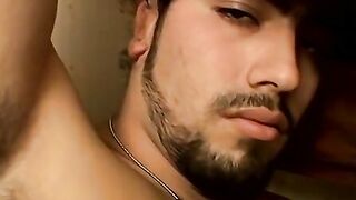 Straight jock jerks off until sticky surprise comes out