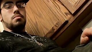 Straight jock jerks off until sticky surprise comes out