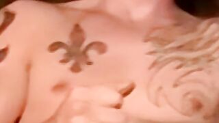 Inked marine blown by mature homo during stroking session