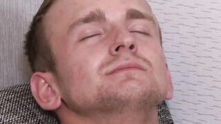 Athletic soldier Kevin Reed strokes his huge cock