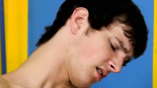 Young skinny gay lovers suck dick before anal fuck fest