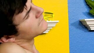 Young skinny gay lovers suck dick before anal fuck fest