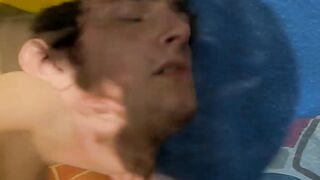 Young skinny gay lovers suck dick before anal fuck fest