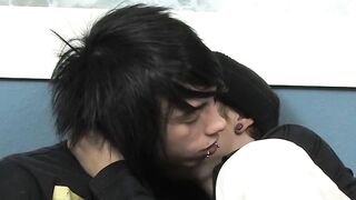 Wild young gay Nicky dick sucked before fucking cute twink