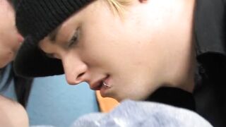 Wild young gay Nicky dick sucked before fucking cute twink