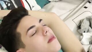 Ball licked and rimmed twink barebacked by big dick