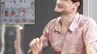 Tattoed stud pounding guys hole after rimming and sucking