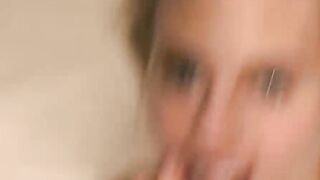 Blonde Alice Amateur Housewife LOVES cum on her face v1