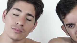 Gay for pay Latino jock drilled hard bareback in threesome