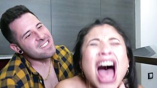 Kitchen sex on a real date with 19 year old Jade Presley