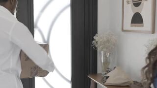 Bella Blu Has A Bull Deliver A Long Back Door Package