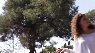 Secretly fucking public with a dark haired woman