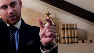 Classy businessmen seal the deal with cock in ass