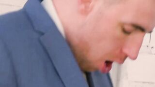Hardcore businessmen hammer ass after throat fucking