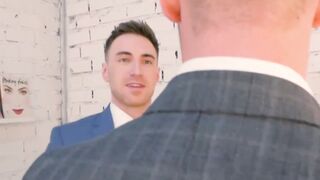 Hardcore businessmen hammer ass after throat fucking