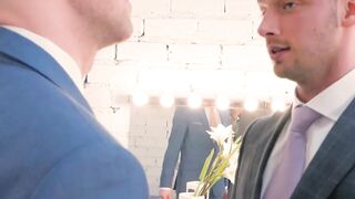 Hardcore businessmen hammer ass after throat fucking