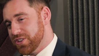 Businessman receives a wet blowjob before fucking his man