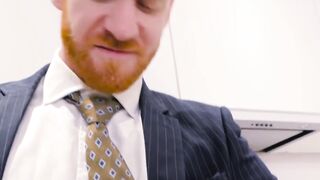 Executives enjoy sloppy blowjob before a rough analfucking