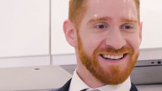 Executives enjoy sloppy blowjob before a rough analfucking
