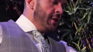 Hunk in a suit and tie fucks his man after back massage