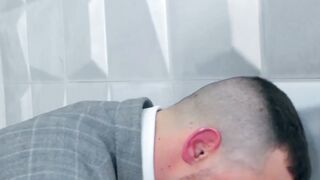 Jock executive has his cock sucked before fucking his man