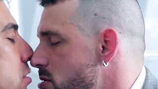 Jock executive has his cock sucked before fucking his man