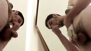 Handsome Daniel Delong comes over for some cash by shooting his load