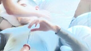 BoysAndDads.com - Frisky stepson Jonathan Maze starts the day sucking my morning wood