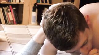 BoysAndDads.com - Frisky stepson Jonathan Maze starts the day sucking my morning wood
