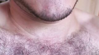 Hairy Tristan ate his cum after sucking his own thick cock