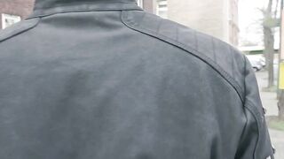 Big Boobed blonde Marina flirting on the street