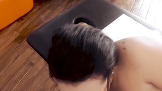 MassageErotica.com - Emori Pleezer reverse cowgirl rides a dick after a massage
