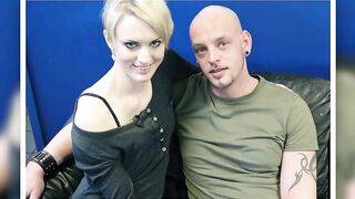 Thin tattoo blonde Sina Longleg does threesomes