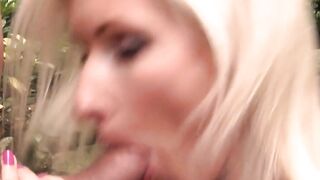 Thin hoe Vanessa Hell fucks outdoor