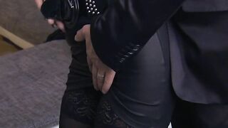 Elegant blonde Samantha Jolie fucks inside nylons