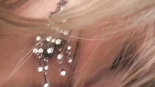 Elegant blonde Samantha Jolie fucks inside nylons
