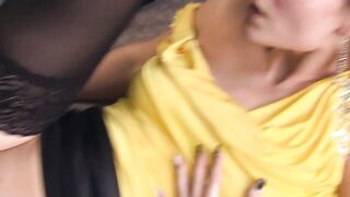 Elegant blonde Samantha Jolie fucks inside nylons