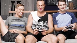 Bisexuals Jack Bailey and Trevor Harris hungrily devour and share hunk Damien Whites