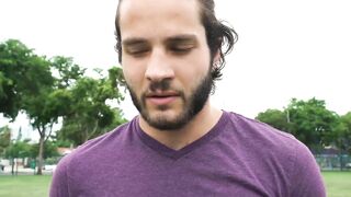 Jacked stud Dante Drackis paid to play with my long horny cock