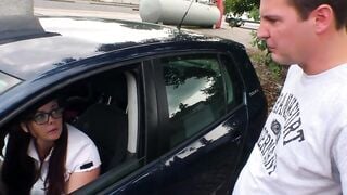 Fat woman wearing glasses with a long booty seduces