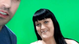 Chubby woman Kim Schmidt seduced on the street