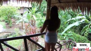 Turned On euro guy using a big titted amateur Thai 18 yo Polly into doggy style